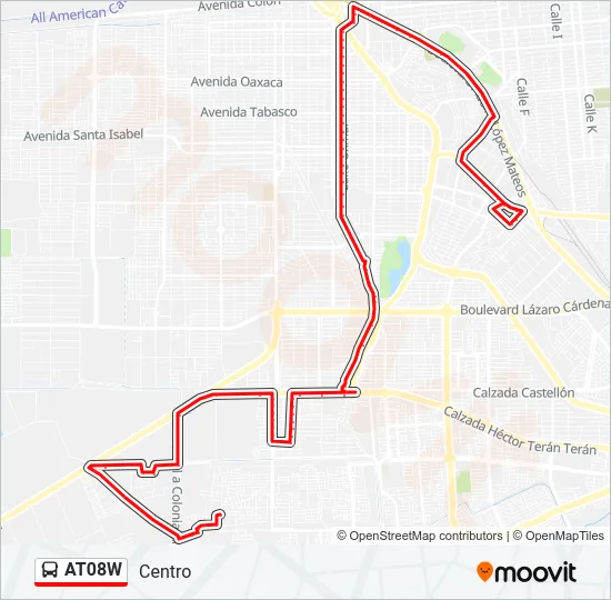 AT08W Bus Line Map