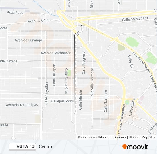 RUTA 13 bus Line Map