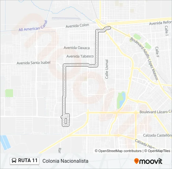 Mapa de RUTA 11 de autobús