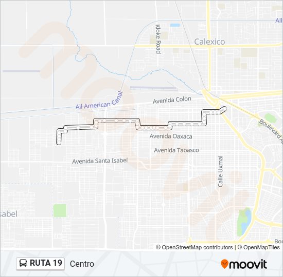 RUTA 19 Bus Line Map