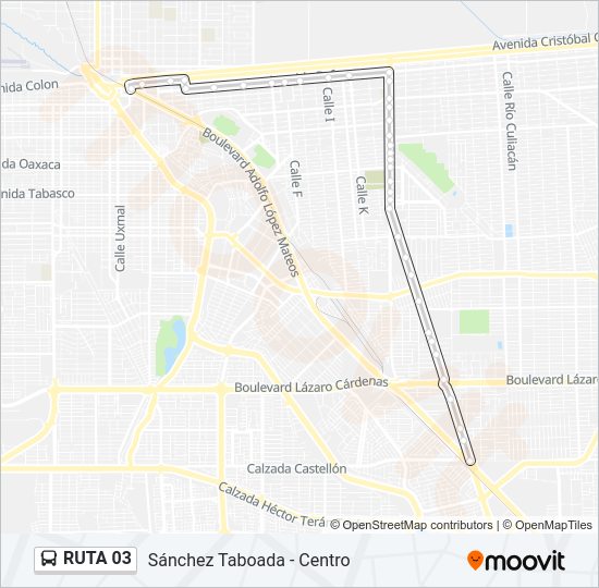 Mapa de RUTA 03 de autobús