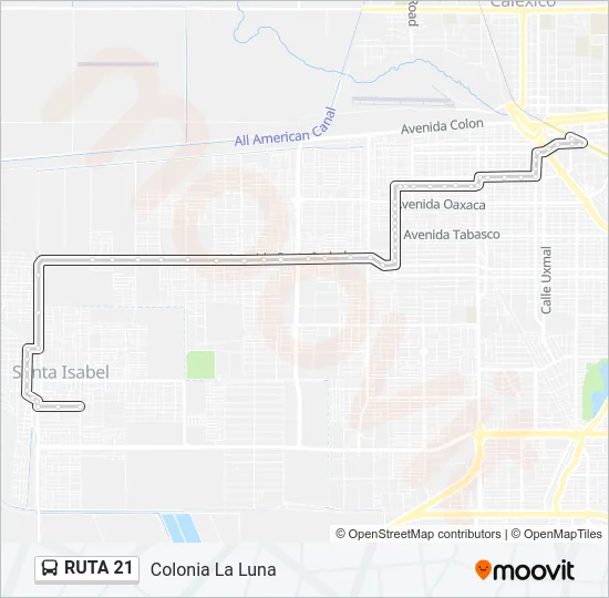 RUTA 21 Bus Line Map