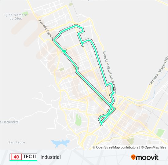 Mapa de TEC II de autobús
