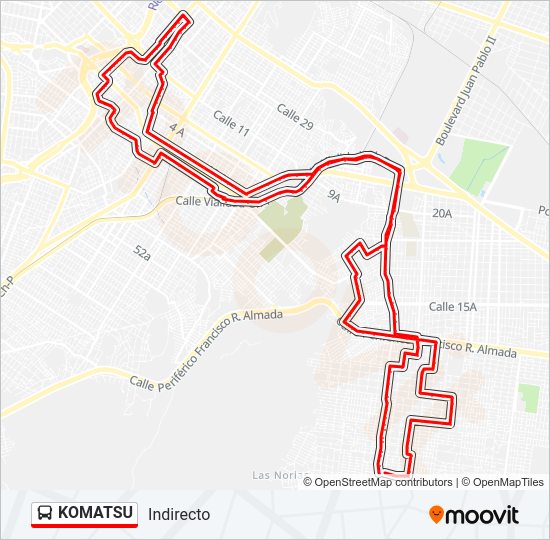 Mapa de KOMATSU de autobús