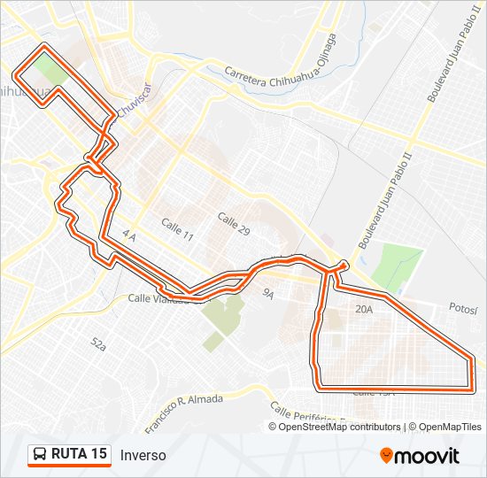 Mapa de RUTA 15 de autobús