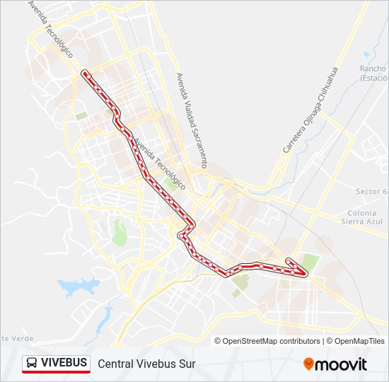 Mapa de VIVEBUS de autobús