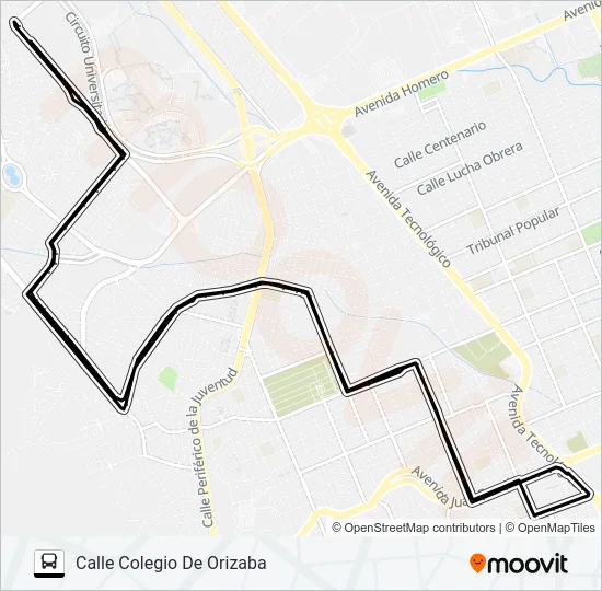 RUTA 100 Bus Line Map