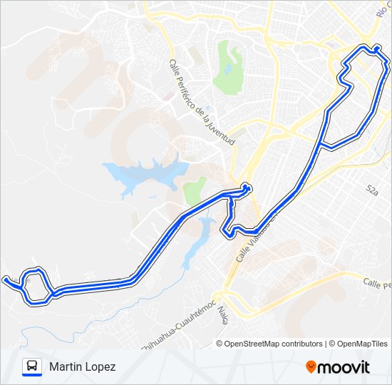Mapa de AV. ZARCO de autobús