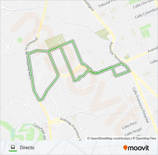 Mapa de INFONAVIT de autobús