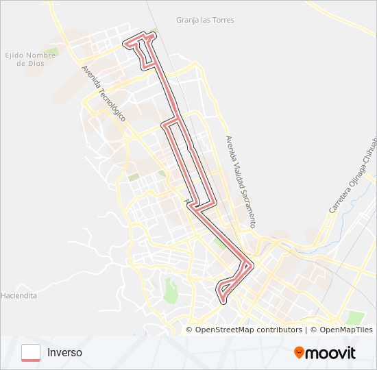 Ruta tarahumara horarios, paradas y mapas Inverso (Actualizado)