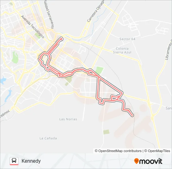 VILLA JUAREZ Bus Line Map