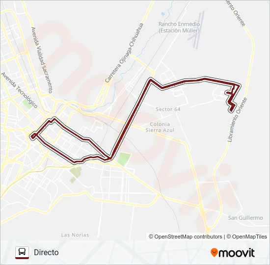 PUNTA ORIENTE Bus Line Map