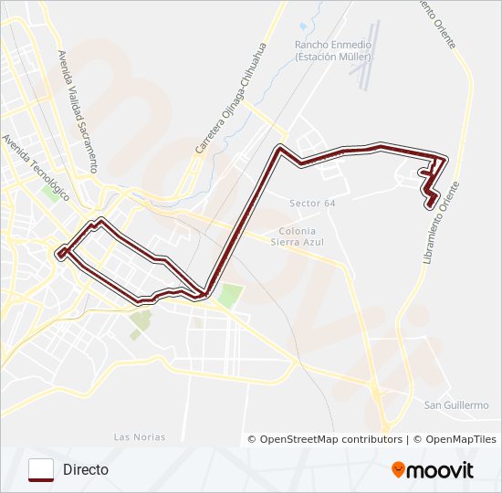 PUNTA ORIENTE bus Line Map