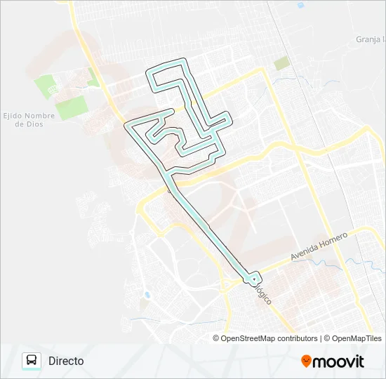 20 ANIVERSARIO Bus Line Map