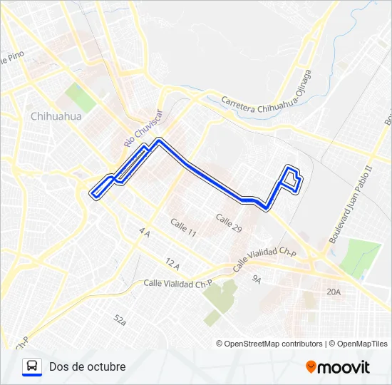 DOS DE OCTUBRE Bus Line Map