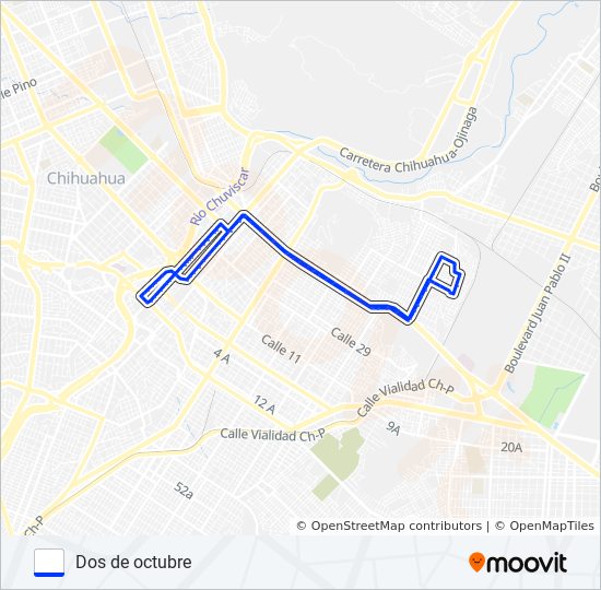 DOS DE OCTUBRE bus Line Map