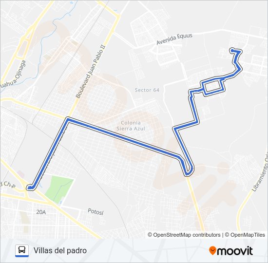 Mapa de VILLAS DEL PADRO de autobús