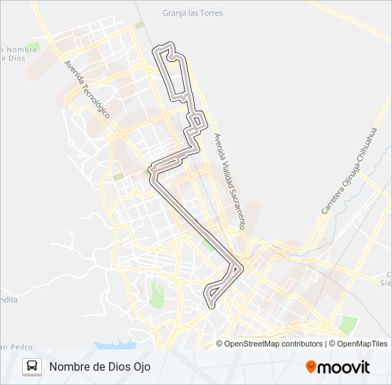 NOMBRE DE DIOS OJO Bus Line Map