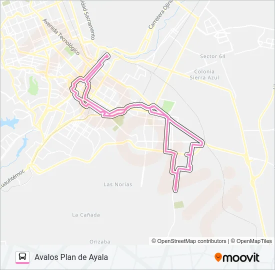 AVALOS PLAN DE AYALA Bus Line Map