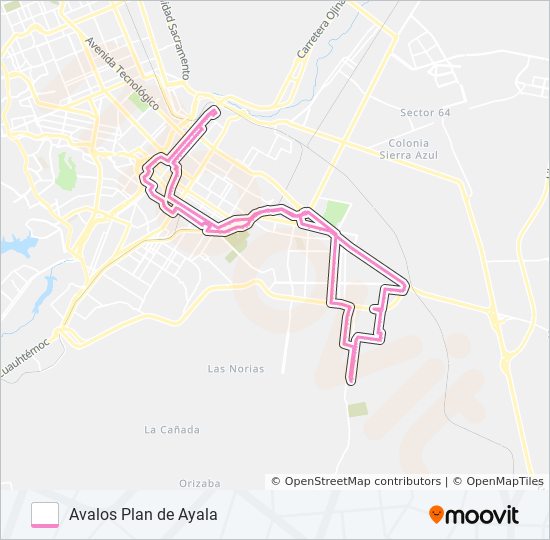 AVALOS PLAN DE AYALA bus Line Map