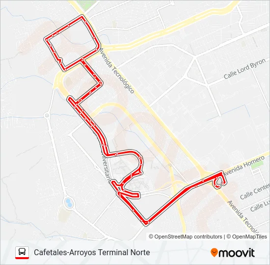 CIRCUITO UNIVERSITARIO Bus Line Map