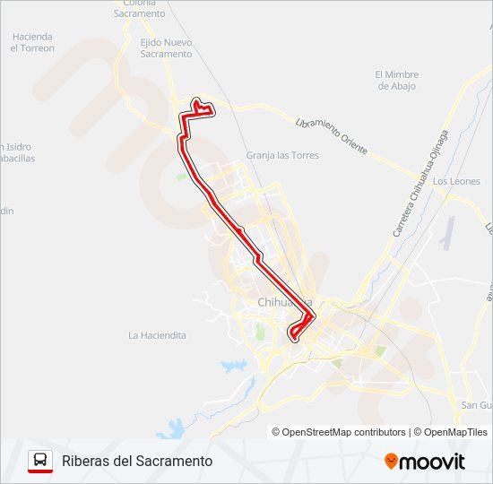 Mapa de RIBERAS DEL SACRAMENTO de autobús
