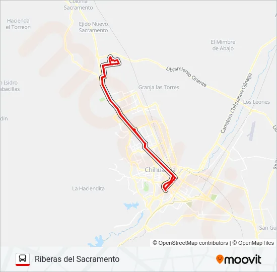 RIBERAS DEL SACRAMENTO Bus Line Map