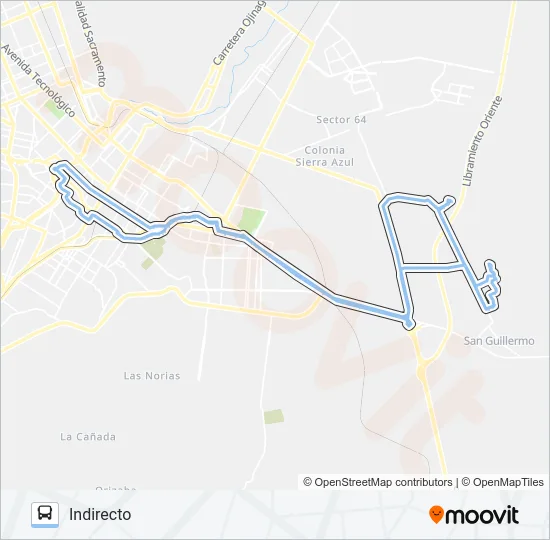 CHIHUAHUA FCO. PORTILLO Bus Line Map