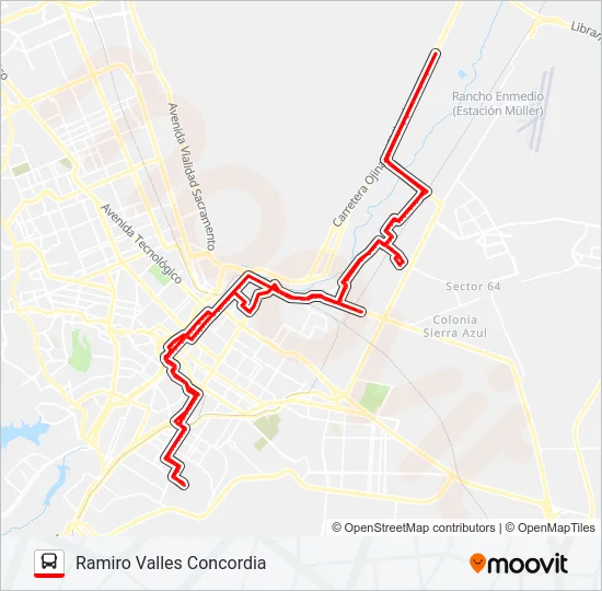 RAMIRO VALLES CONCORDIA Bus Line Map