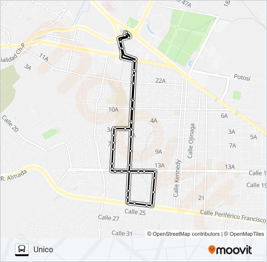 RELOJ DESARROLLO URBANO Bus Line Map