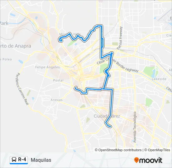 R-4 Bus Line Map