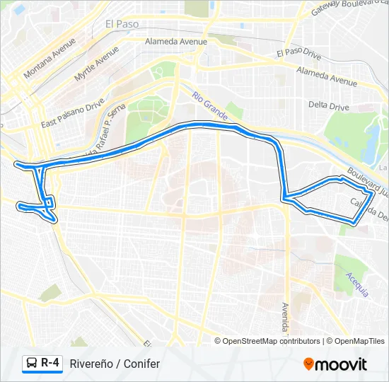 R-4 Bus Line Map