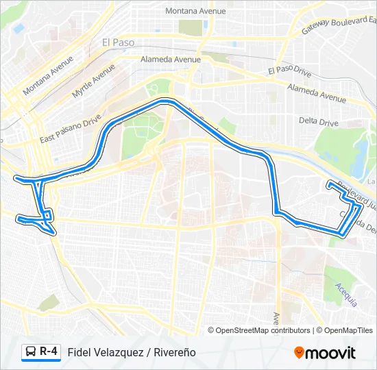 R-4 Bus Line Map