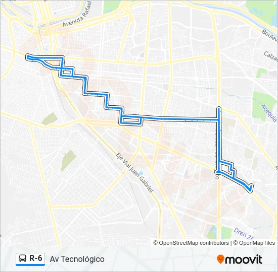 R-6 Bus Line Map