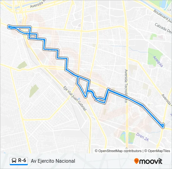 R-6 Bus Line Map
