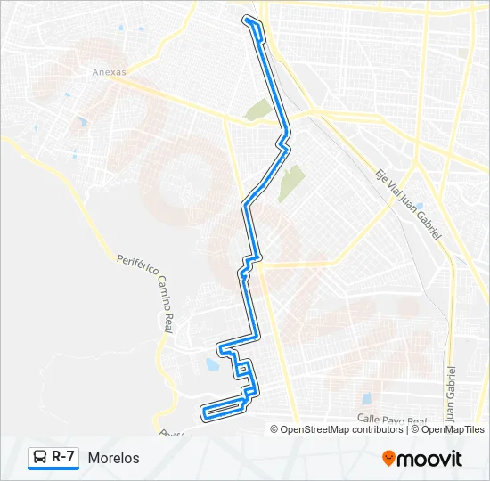 R-7 Bus Line Map