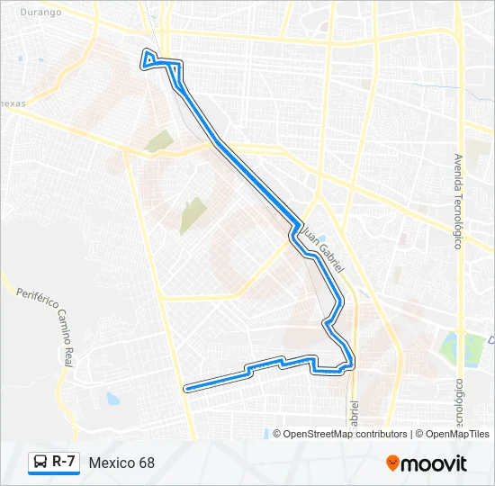 R-7 Bus Line Map