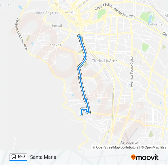 R-7 Bus Line Map