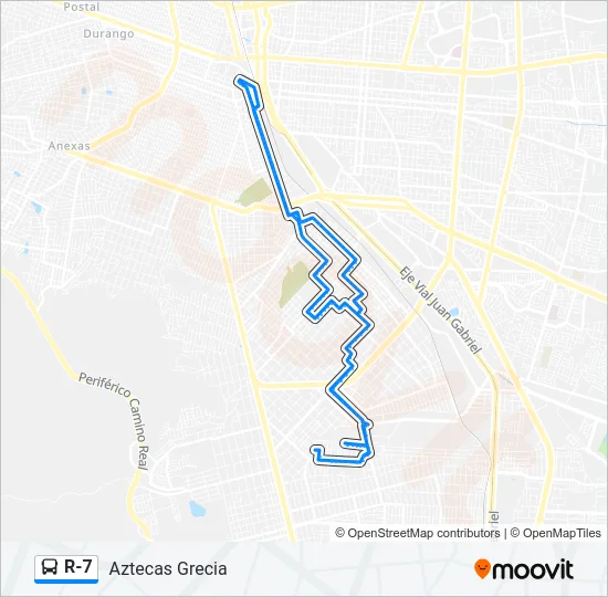 R-7 Bus Line Map