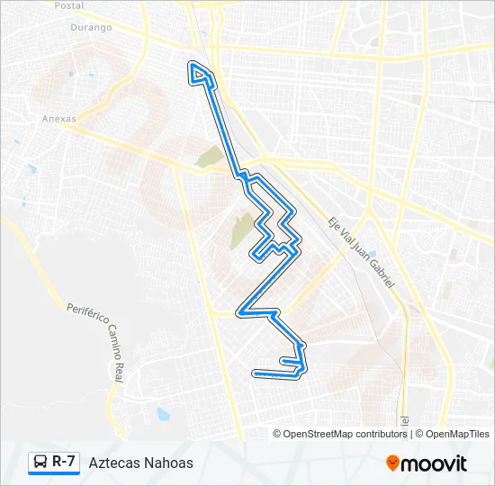 R-7 Bus Line Map