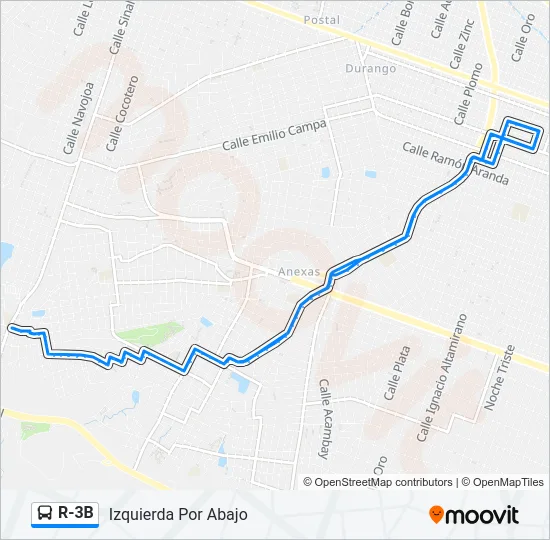 R-3B Bus Line Map