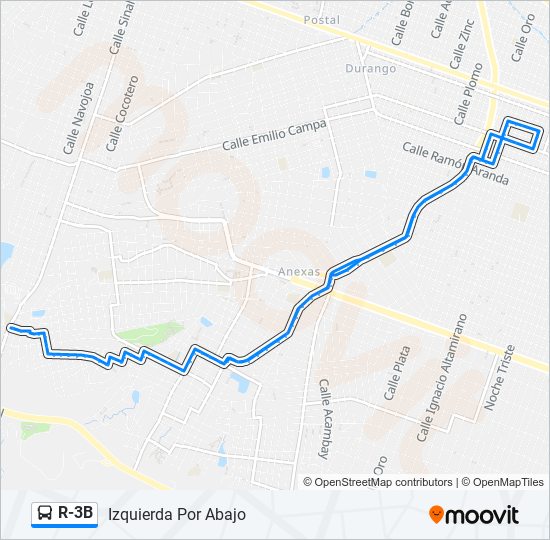 Mapa de R-3B de autobús