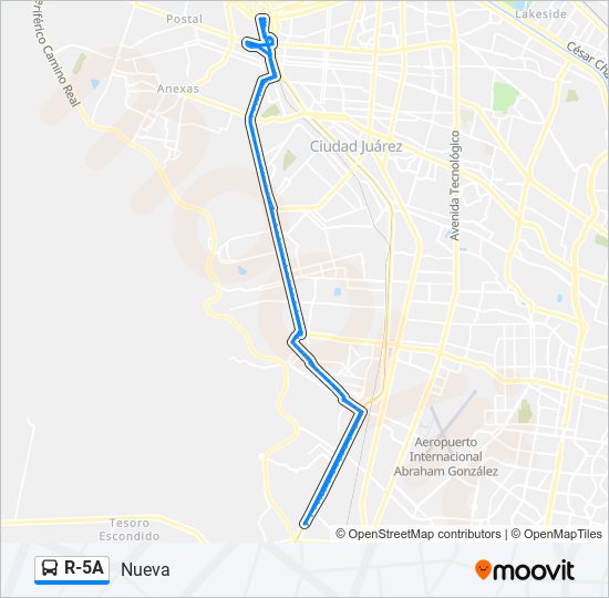Ruta r5a horarios, paradas y mapas Nueva (Actualizado)