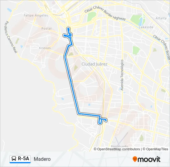 R-5A Bus Line Map