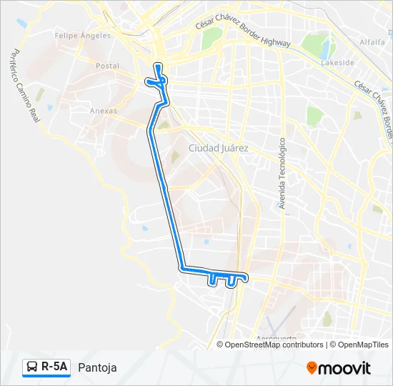 R-5A Bus Line Map
