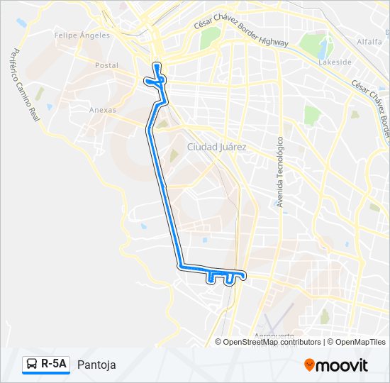 Ruta r5a horarios, paradas y mapas Pantoja (Actualizado)