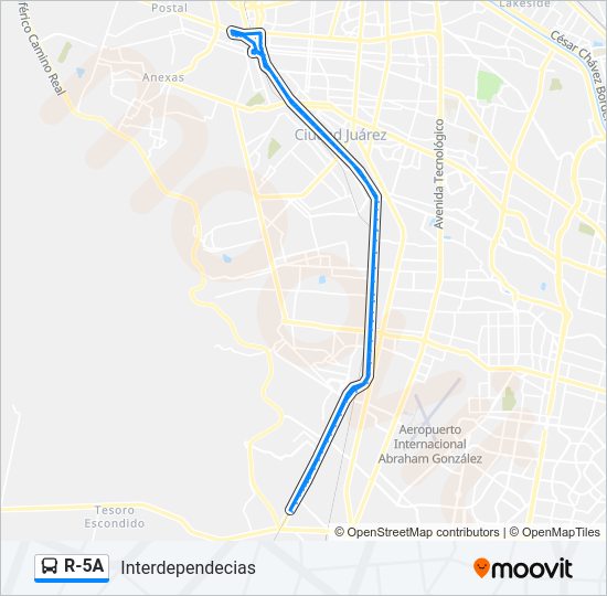 Mapa de R-5A de autobús