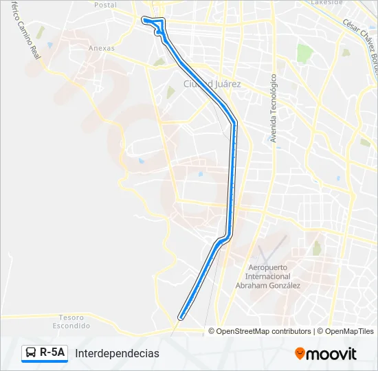 R-5A Bus Line Map