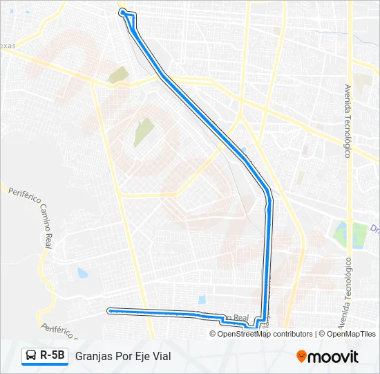 R-5B Bus Line Map
