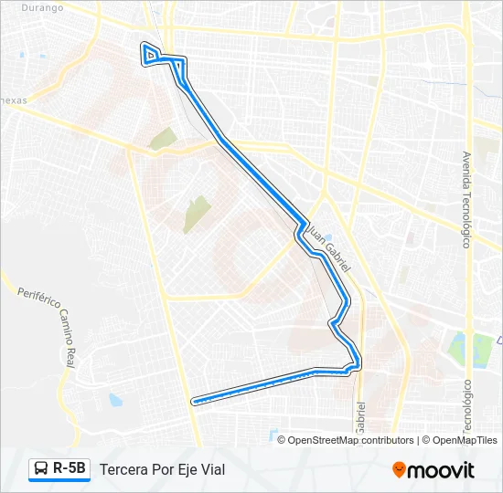 R-5B Bus Line Map